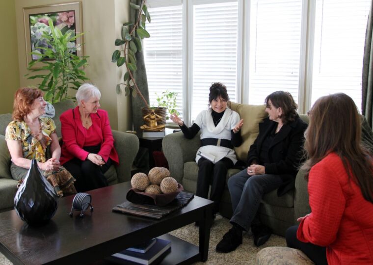 A group of women meeting in a living room