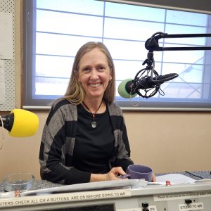 Jan Kruger preparing for her interview on radio 1RPH